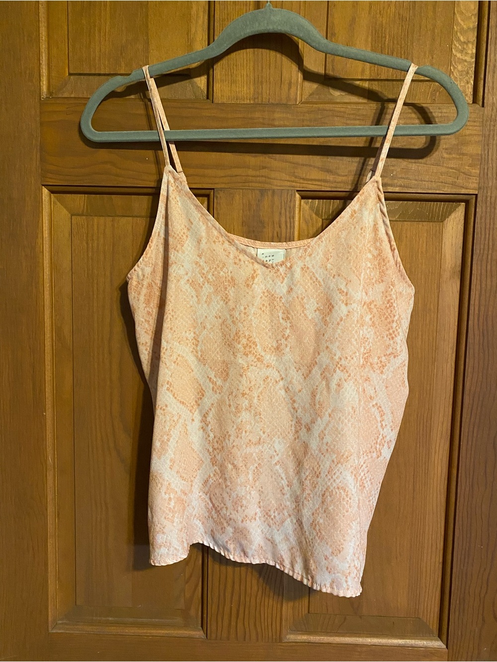 Light Pink Snake-Print Spaghetti Strap Tank Top. A New Day target. Size Small